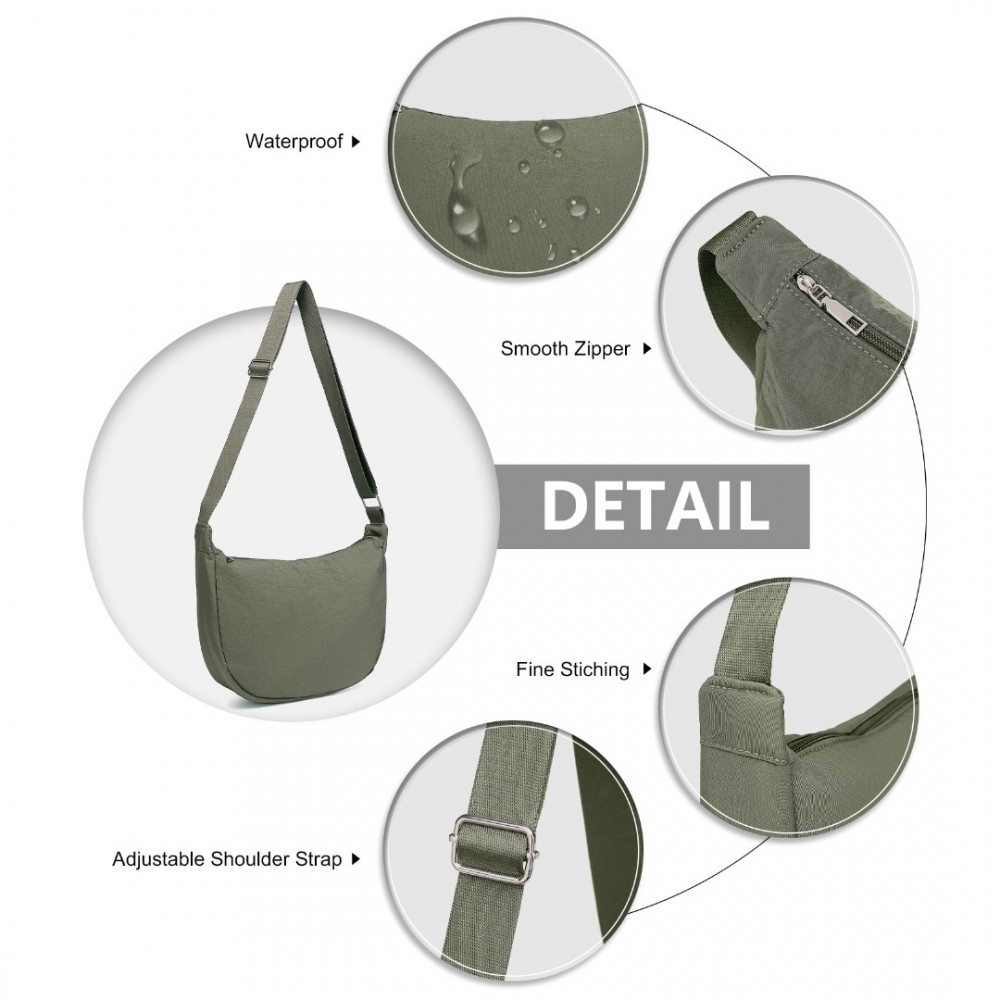 Miss Lulu Minimalistická vodeodolná crossbody kabelka S2415 - zelená-(7)-1000x1000